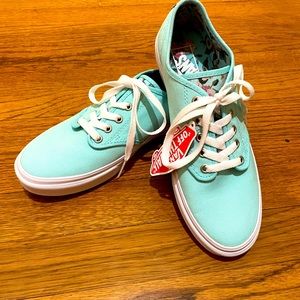 NWT light aqua Vans, women’s size 9.